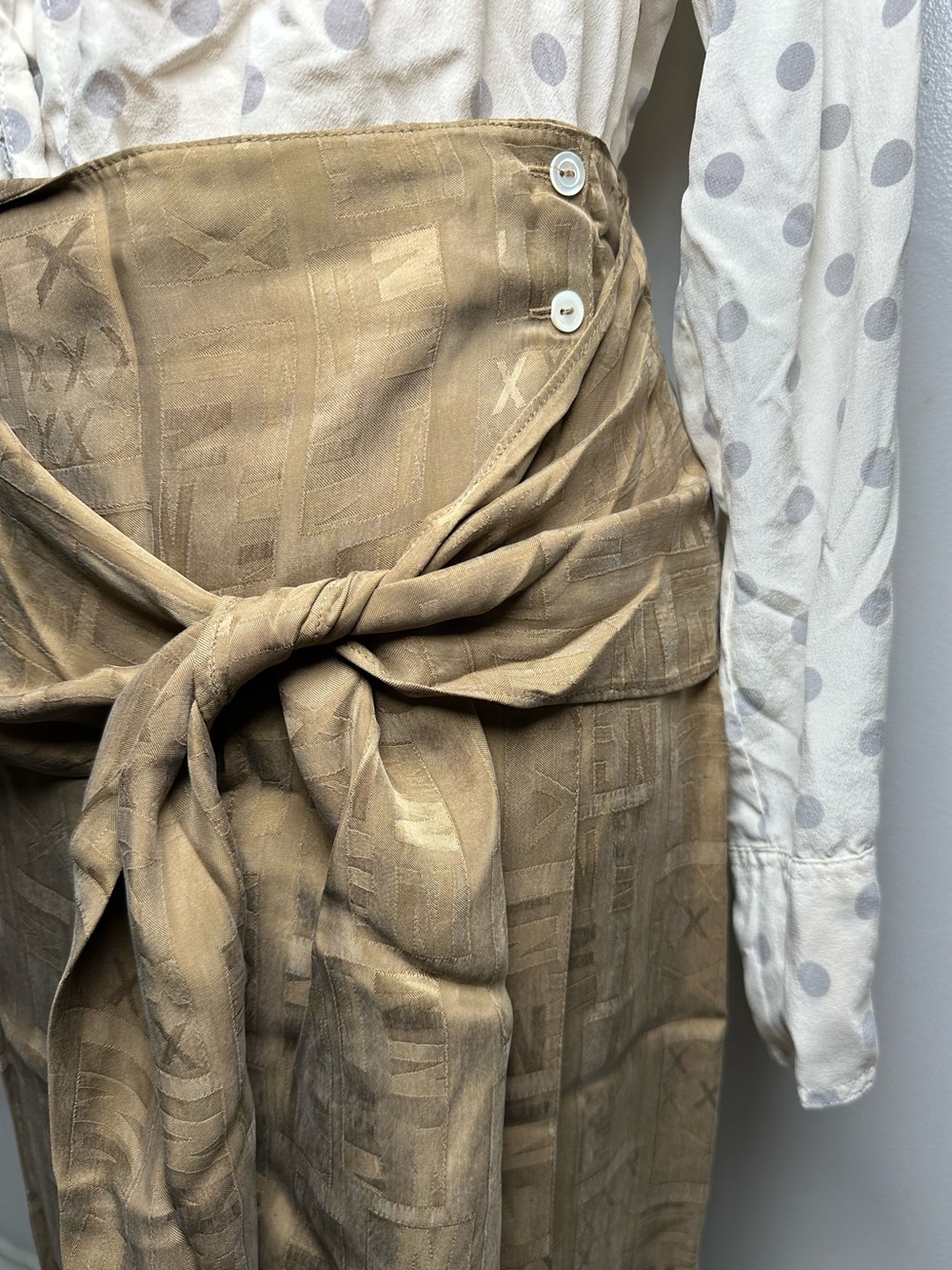 Vintage Joyce Ridings Cupro Wrap Skirt Lagenlook Made in Britain Tag 12 (like S) - Picture 3 of 12